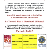 Giornata Mondiale Sclerosi Multipla - venerdì 30 maggio